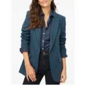 J Crew Houndstooth Wool Blend Relaxed Fit Blazer Size 6 NWT